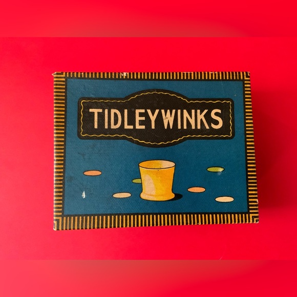 Tidleywinks Vintage Game Box - Teal & Yellow - Picture 2 of 5